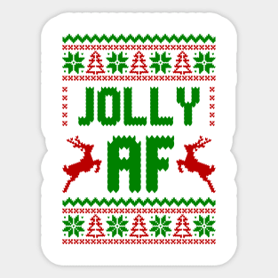 Jolly AF Ugly Sweater Sticker